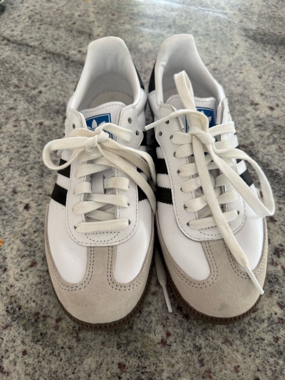 adidas White, Black & Beige Samba Sneakers